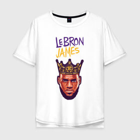 Мужская футболка хлопок Oversize с принтом LEBRON JAMES в Курске, 100% хлопок | свободный крой, круглый ворот, “спинка” длиннее передней части | 24 lakers | kobe bryant | lakers | lebron james. | los angeles lakers | баскетбол | коби брайант | лос анджелес лейкерс | лосанджелес лейкерс