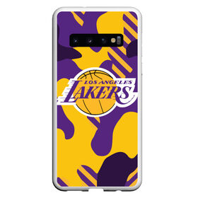 Чехол для Samsung Galaxy S10 с принтом LAKERS в Курске, Силикон | Область печати: задняя сторона чехла, без боковых панелей | Тематика изображения на принте: 