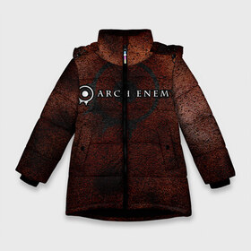Зимняя куртка для девочек 3D с принтом Arch Enemy Rust on Metal в Курске, ткань верха — 100% полиэстер; подклад — 100% полиэстер, утеплитель — 100% полиэстер. | длина ниже бедра, удлиненная спинка, воротник стойка и отстегивающийся капюшон. Есть боковые карманы с листочкой на кнопках, утяжки по низу изделия и внутренний карман на молнии. 

Предусмотрены светоотражающий принт на спинке, радужный светоотражающий элемент на пуллере молнии и на резинке для утяжки. | archenemy | band | bodom | deathmetal | electroguitars | guitars | hard rock | legends | metal | metalhead | progressive | rock | rock legends | rockon | shred | trash | гитары | метал | металхед | рок | рок легенды | рокконцерт | тяжеляк | хардрок