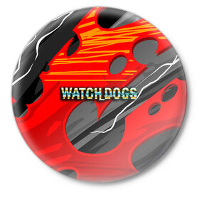 Значок с принтом Watch Dogs Recing в Курске,  металл | круглая форма, металлическая застежка в виде булавки | dogs | legion | logo | text | watch | взлом | игра | легион | лого | символ | текст | хак | хакер | хакеры