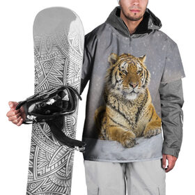 Накидка на куртку 3D с принтом ТИГР ЗИМОЙ в Курске, 100% полиэстер |  | tiger | амурский | бенгальский | дикий | зима | зимой | кошка | крупная | полосатый | тигр | тигренок | тигрица