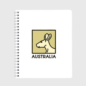 Тетрадь с принтом Australia в Курске, 100% бумага | 48 листов, плотность листов — 60 г/м2, плотность картонной обложки — 250 г/м2. Листы скреплены сбоку удобной пружинной спиралью. Уголки страниц и обложки скругленные. Цвет линий — светло-серый
 | australia | австралия | животные | кенгуру | страны