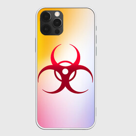 Чехол для iPhone 12 Pro с принтом Biohazard в Курске, силикон | область печати: задняя сторона чехла, без боковых панелей | biohazard | ncov2019 | plague inc | virus | вирус | градиент | знак | карантин | ковид | корона | коронавирус | опасность