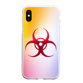 Чехол для iPhone XS Max матовый с принтом Biohazard в Курске, Силикон | Область печати: задняя сторона чехла, без боковых панелей | biohazard | ncov2019 | plague inc | virus | вирус | градиент | знак | карантин | ковид | корона | коронавирус | опасность