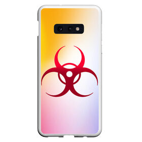 Чехол для Samsung S10E с принтом Biohazard в Курске, Силикон | Область печати: задняя сторона чехла, без боковых панелей | biohazard | ncov2019 | plague inc | virus | вирус | градиент | знак | карантин | ковид | корона | коронавирус | опасность