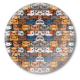 Значок с принтом Котейки в Курске,  металл | круглая форма, металлическая застежка в виде булавки | арт | животные | картинка | кисы | коты | котята | кошки | рисунок