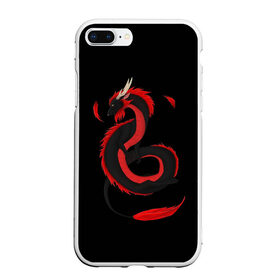 Чехол для iPhone 7Plus/8 Plus матовый с принтом RED DRAGON в Курске, Силикон | Область печати: задняя сторона чехла, без боковых панелей | Тематика изображения на принте: amoled | дракон | дракон с хвостом | китайский дракон | китайский праздник