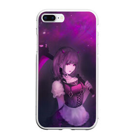 Чехол для iPhone 7Plus/8 Plus матовый с принтом Anime girl demon в Курске, Силикон | Область печати: задняя сторона чехла, без боковых панелей | anime | demon | girl | аниме | девушка | демон | коса | рога