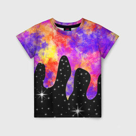 Детская футболка 3D с принтом Звездное небо в Курске, 100% гипоаллергенный полиэфир | прямой крой, круглый вырез горловины, длина до линии бедер, чуть спущенное плечо, ткань немного тянется | 