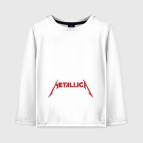 Детский лонгслив хлопок с принтом Metallica в Курске, 100% хлопок | круглый вырез горловины, полуприлегающий силуэт, длина до линии бедер | american | heavy metal | los angeles | metal band | metallica | music | thrash metal | американская | лос анджелес | метал группа | металлика | музыка | трэш метал | трэш металл | хеви метал