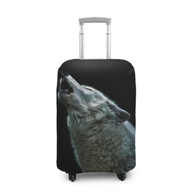 Чехол для чемодана 3D с принтом Воющий волк  в Курске, 86% полиэфир, 14% спандекс | двустороннее нанесение принта, прорези для ручек и колес | ауф | волк | воющий волк | животное | зверь