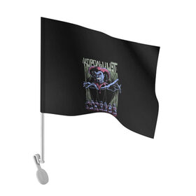 Флаг для автомобиля с принтом КОРОЛЬ И ШУТ МАРИОНЕТКИ в Курске, 100% полиэстер | Размер: 30*21 см | music | punk | rock | горшок | киш | князь | король и шут | марионетки | музыка | панк | рок