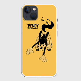 Чехол для iPhone 13 с принтом Bendy And The Ink Machine в Курске,  |  | bendy | bendy and the ink machine | бенди | бени | бенни | бэнди | детская | детям | игра | капли | компьютерная игра | краска | машина | подтеки | ужастик | чернила | чернильная