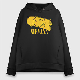 Женское худи Oversize хлопок с принтом Nirvana в Курске, френч-терри — 70% хлопок, 30% полиэстер. Мягкий теплый начес внутри —100% хлопок | боковые карманы, эластичные манжеты и нижняя кромка, капюшон на магнитной кнопке | alternative rock | american | grunge | music | nirvana | rock | rock band | usa | альтернативный рок | американская | гранж | музыка | рок | рок группа | сша