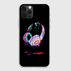Чехол для iPhone 12 Pro Max с принтом Потекшие наушники в Курске, Силикон |  | amoled | брызги красок | капли красок | музыка | наушники