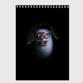 Скетчбук с принтом Very bad Santa в Курске, 100% бумага
 | 48 листов, плотность листов — 100 г/м2, плотность картонной обложки — 250 г/м2. Листы скреплены сверху удобной пружинной спиралью | Тематика изображения на принте: beard | jaw | moustache | new year | saliva | santa claus | teeth | борода | дед мороз | зубы | новый год | пасть | санта клаус | слюна | усы