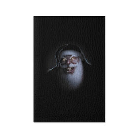 Обложка для паспорта матовая кожа с принтом Very bad Santa в Курске, натуральная матовая кожа | размер 19,3 х 13,7 см; прозрачные пластиковые крепления | Тематика изображения на принте: beard | jaw | moustache | new year | saliva | santa claus | teeth | борода | дед мороз | зубы | новый год | пасть | санта клаус | слюна | усы