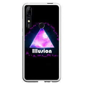 Чехол для Honor P Smart Z с принтом ILLUSION в Курске, Силикон | Область печати: задняя сторона чехла, без боковых панелей | галактика | звезды | космос | млечный путь | надпись неоновая | неоновый космос | треугольник