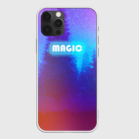 Чехол для iPhone 12 Pro Max с принтом MAGIC в Курске, Силикон |  | звездное небо | зимний вечер | неоновая надпись | ночное небо | снег