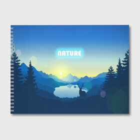Альбом для рисования с принтом NATURE в Курске, 100% бумага
 | матовая бумага, плотность 200 мг. | Тематика изображения на принте: горы | закат | лес | ночное небо | озеро в лесу | олень в лесу | природа | солнце