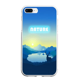 Чехол для iPhone 7Plus/8 Plus матовый с принтом NATURE в Курске, Силикон | Область печати: задняя сторона чехла, без боковых панелей | горы | закат | лес | ночное небо | озеро в лесу | олень в лесу | природа | солнце