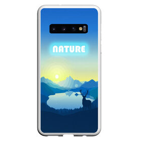 Чехол для Samsung Galaxy S10 с принтом NATURE в Курске, Силикон | Область печати: задняя сторона чехла, без боковых панелей | горы | закат | лес | ночное небо | озеро в лесу | олень в лесу | природа | солнце