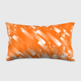 Подушка 3D антистресс с принтом Оранжевый градиент в Курске, наволочка — 100% полиэстер, наполнитель — вспененный полистирол | состоит из подушки и наволочки на молнии | Тематика изображения на принте: блеск | геометрия | градиент | линии | оранжевый | полосы
