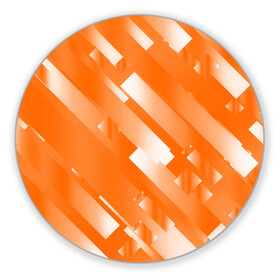 Коврик для мышки круглый с принтом Оранжевый градиент в Курске, резина и полиэстер | круглая форма, изображение наносится на всю лицевую часть | блеск | геометрия | градиент | линии | оранжевый | полосы