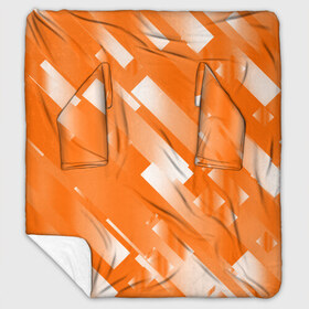 Плед с рукавами с принтом Оранжевый градиент в Курске, 100% полиэстер | Закругленные углы, все края обработаны. Ткань не мнется и не растягивается. Размер 170*145 | Тематика изображения на принте: блеск | геометрия | градиент | линии | оранжевый | полосы