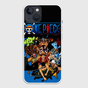 Чехол для iPhone 13 с принтом One Piece синий всплеск в Курске,  |  | one piece | аниме | все герои | логотип one piece | луффи из one piece