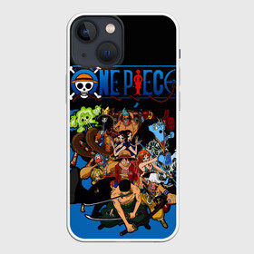 Чехол для iPhone 13 mini с принтом One Piece синий всплеск в Курске,  |  | one piece | аниме | все герои | логотип one piece | луффи из one piece
