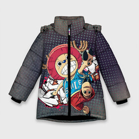 Зимняя куртка для девочек 3D с принтом One Piece Тони Чоппер в Курске, ткань верха — 100% полиэстер; подклад — 100% полиэстер, утеплитель — 100% полиэстер. | длина ниже бедра, удлиненная спинка, воротник стойка и отстегивающийся капюшон. Есть боковые карманы с листочкой на кнопках, утяжки по низу изделия и внутренний карман на молнии. 

Предусмотрены светоотражающий принт на спинке, радужный светоотражающий элемент на пуллере молнии и на резинке для утяжки. | 
