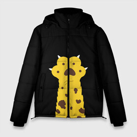 Мужская зимняя куртка 3D с принтом Лапа тигра в Курске, верх — 100% полиэстер; подкладка — 100% полиэстер; утеплитель — 100% полиэстер | длина ниже бедра, свободный силуэт Оверсайз. Есть воротник-стойка, отстегивающийся капюшон и ветрозащитная планка. 

Боковые карманы с листочкой на кнопках и внутренний карман на молнии. | Тематика изображения на принте: желтая | пятна | тигр | шерть звери