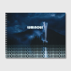 Альбом для рисования с принтом LUMINOUS в Курске, 100% бумага
 | матовая бумага, плотность 200 мг. | неоновый принт | ночная атмосфера | ночное небо | ночной лес | темные облака | туман | фейерверк