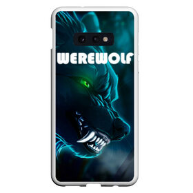 Чехол для Samsung S10E с принтом WAREWOLF в Курске, Силикон | Область печати: задняя сторона чехла, без боковых панелей | глаза волка | зеленые глаза | злой зверь | неоновые глаза | оборотень | оскал волка | оскал оборотня