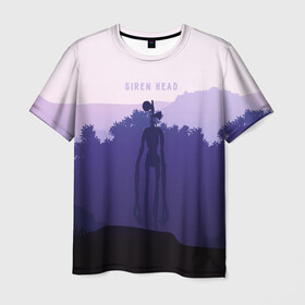 Мужская футболка 3D с принтом Siren Head в Курске, 100% полиэфир | прямой крой, круглый вырез горловины, длина до линии бедер | siren head | игра | лес | монстр | персонаж | сирена | сиреноголовый | чудовище