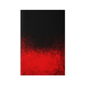 Обложка для паспорта матовая кожа с принтом КРАСНО-ЧЕРНЫЙ ГРАДИЕНТ в Курске, натуральная матовая кожа | размер 19,3 х 13,7 см; прозрачные пластиковые крепления | Тематика изображения на принте: black | blood | fire | red | stars | градиент | звезды | красный | кровь | огонь | текстуры | узор | черный