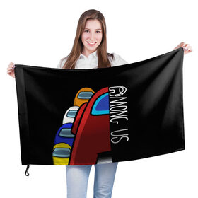 Флаг 3D с принтом AMONG US в Курске, 100% полиэстер | плотность ткани — 95 г/м2, размер — 67 х 109 см. Принт наносится с одной стороны | among us | амонг ас | игра | космический | космический корабль | космонавт | космос | мем | среди нас | экшен