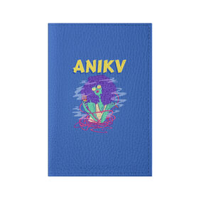 Обложка для паспорта матовая кожа с принтом ANIKV в Курске, натуральная матовая кожа | размер 19,3 х 13,7 см; прозрачные пластиковые крепления | anika | anikv | аника | анна пурцен | было или нет | песни