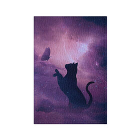 Обложка для паспорта матовая кожа с принтом Star Cat в Курске, натуральная матовая кожа | размер 19,3 х 13,7 см; прозрачные пластиковые крепления | Тематика изображения на принте: cats | star cat | арт кошка | арт кошка в космосе | кошки | кошки в космосе