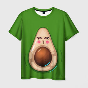 Мужская футболка 3D с принтом Авокадик в Курске, 100% полиэфир | прямой крой, круглый вырез горловины, длина до линии бедер | Тематика изображения на принте: 