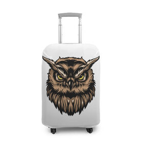 Чехол для чемодана 3D с принтом Сова в Курске, 86% полиэфир, 14% спандекс | двустороннее нанесение принта, прорези для ручек и колес | owl | глаза | птицы | сова | хищиник