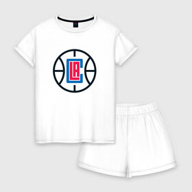 Женская пижама с шортиками хлопок с принтом Los Angeles Clippers в Курске, 100% хлопок | футболка прямого кроя, шорты свободные с широкой мягкой резинкой | angeles | clippers | los | nba | анджелес | баскетбол | клипперс | лос | нба
