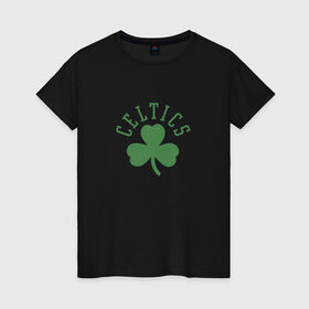 Женская футболка хлопок с принтом Boston Celtics в Курске, 100% хлопок | прямой крой, круглый вырез горловины, длина до линии бедер, слегка спущенное плечо | boston | boston celtics | celtics | nba | баскетбол | бостон | бостон селтикс | нба | селтикс