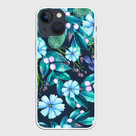 Чехол для iPhone 13 mini с принтом Васильки в Курске,  |  | art | beautiful | blue | floral | flower | flowers | nature | plant | retro | romantic | spring | vintage | watercolor | василек | весна | прекрасное | природа | растение | синий | цветок