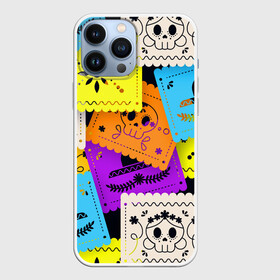 Чехол для iPhone 13 Pro Max с принтом Color pattern в Курске,  |  | flower | hat | hipster | skull | узор | хипстер | цветок | череп | шляпа