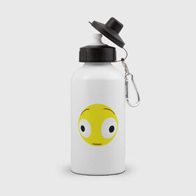 Бутылка спортивная с принтом Проклятый эмодзи в Курске, металл | емкость — 500 мл, в комплекте две пластиковые крышки и карабин для крепления | cursed | emoji | смайл | удивление | эмодзи