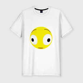 Мужская футболка хлопок Slim с принтом Проклятый эмодзи в Курске, 92% хлопок, 8% лайкра | приталенный силуэт, круглый вырез ворота, длина до линии бедра, короткий рукав | Тематика изображения на принте: cursed | emoji | смайл | удивление | эмодзи