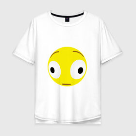 Мужская футболка хлопок Oversize с принтом Проклятый эмодзи в Курске, 100% хлопок | свободный крой, круглый ворот, “спинка” длиннее передней части | cursed | emoji | смайл | удивление | эмодзи