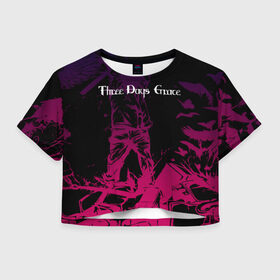 Женская футболка Crop-top 3D с принтом THREE DAYS GRACE. в Курске, 100% полиэстер | круглая горловина, длина футболки до линии талии, рукава с отворотами | tdg | three days grace | группа | музыка | рок | три дейс грейс